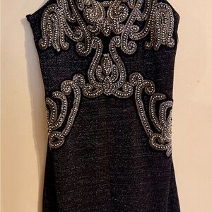 Mango Black Dress with Silver Embellishments